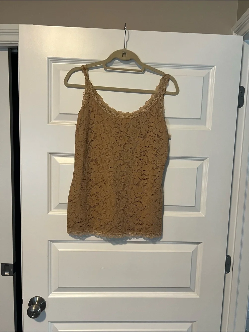 Soma Lace Camisole Tank Top in Tan size M